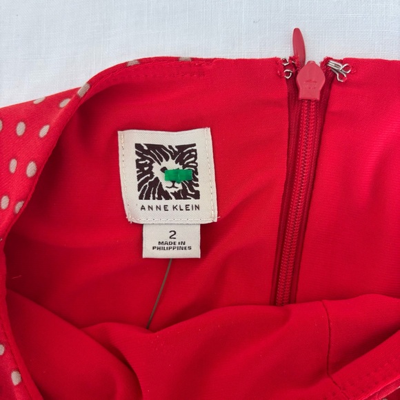 Anne Klein polka dot red mid length dress - Picture 6 of 7